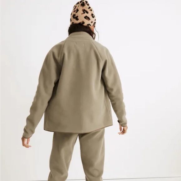 Madewell MWL Betterfleece Zip Quilted-Pocket Jacket Size Medium Pressed Sage - Picture 5 of 16